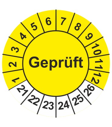 Prüfplaketten 'Geprüft'