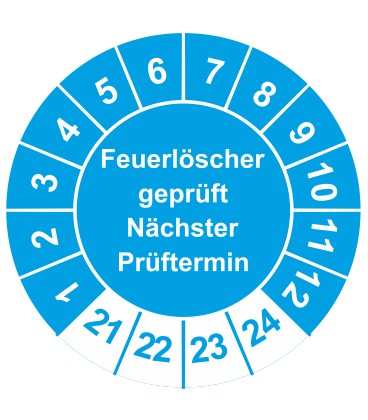 Prüfplaketten 'Feuerlöscher geprüft Nächster Prüftermin'