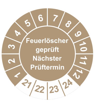 Prüfplaketten 'Feuerlöscher geprüft Nächster Prüftermin'