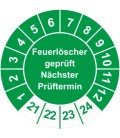 Prüfplaketten 'Feuerlöscher geprüft Nächster Prüftermin'