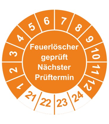 Prüfplaketten 'Feuerlöscher geprüft Nächster Prüftermin'
