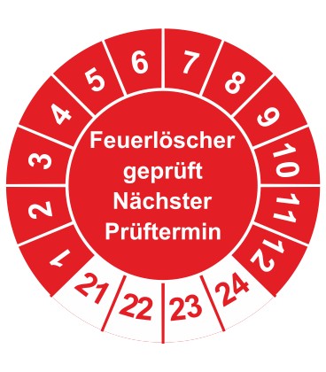 Prüfplaketten 'Feuerlöscher geprüft Nächster Prüftermin'