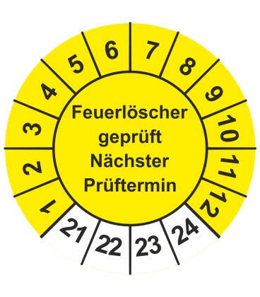 Prüfplaketten 'Feuerlöscher geprüft Nächster Prüftermin'