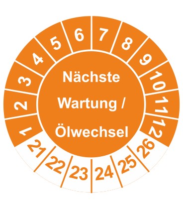 Prüfplaketten 'Nächste Wartung / Ölwechsel'