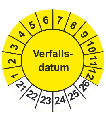 Prüfplaketten 'Verfallsdatum'