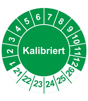 Prüfplaketten 'Kalibriert'