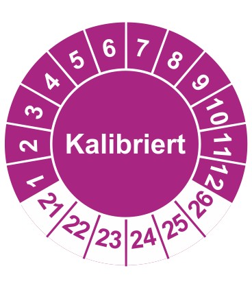 Prüfplaketten 'Kalibriert'
