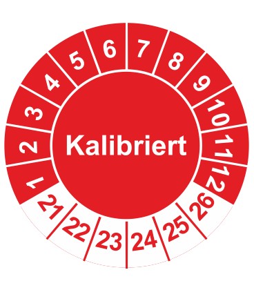 Prüfplaketten 'Kalibriert'