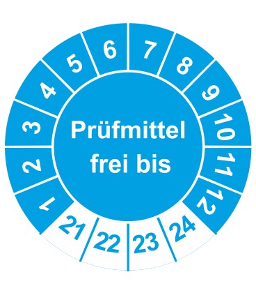 Prüfplaketten 'Prüfmittel frei bis'