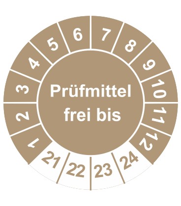 Prüfplaketten 'Prüfmittel frei bis'
