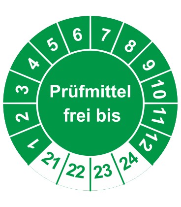 Prüfplaketten 'Prüfmittel frei bis'
