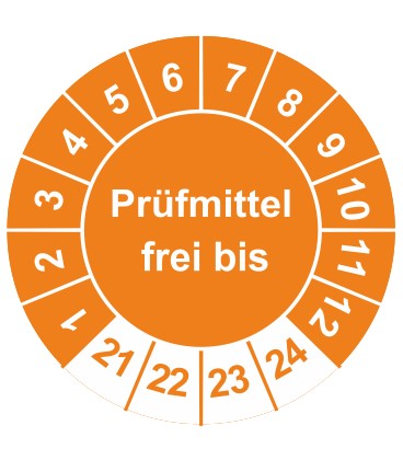 Prüfplaketten 'Prüfmittel frei bis'