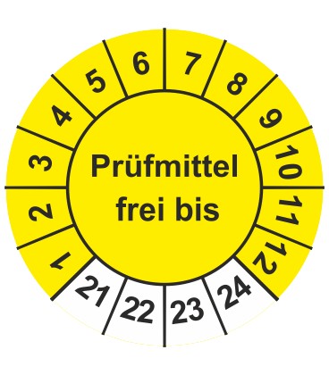 Prüfplaketten 'Prüfmittel frei bis'