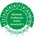 Prüfplaketten 'Nächster Prüftermin DGUV Vorschrift 3'