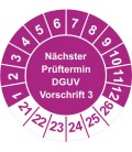 Prüfplaketten 'Nächster Prüftermin DGUV Vorschrift 3'