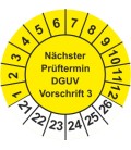 Prüfplaketten 'Nächster Prüftermin DGUV Vorschrift 3'