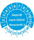 Prüfplaketten 'Geprüft nach DGUV Vorschrift 3'