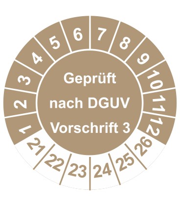 Prüfplaketten 'Geprüft nach DGUV Vorschrift 3'