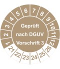 Prüfplaketten 'Geprüft nach DGUV Vorschrift 3'