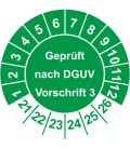 Prüfplaketten 'Geprüft nach DGUV Vorschrift 3'