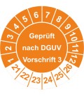 Prüfplaketten 'Geprüft nach DGUV Vorschrift 3'
