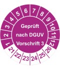 Prüfplaketten 'Geprüft nach DGUV Vorschrift 3'