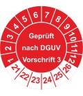 Prüfplaketten 'Geprüft nach DGUV Vorschrift 3'
