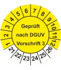 Prüfplaketten 'Geprüft nach DGUV Vorschrift 3'