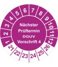 Prüfplaketten 'Nächster Prüftermin DGUV Vorschrift 4'