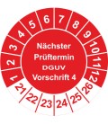 Prüfplaketten 'Nächster Prüftermin DGUV Vorschrift 4'