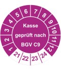 Prüfplaketten 'Kasse geprüft nach BGV C9'