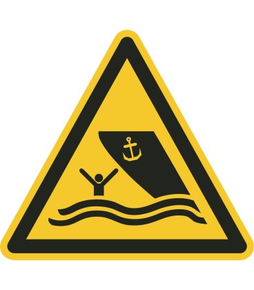 Schilder "Warnung vor Schiffsverkehr"