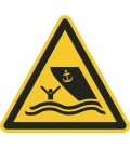 Schilder 'Warnung vor Schiffsverkehr'