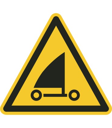 Schilder "Warnung vor Strandseglern"