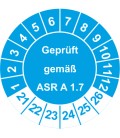 Prüfplaketten 'Geprüft gemäß ASR A 1.7'