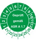 Prüfplaketten 'Geprüft gemäß ASR A 1.7'