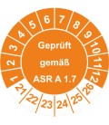 Prüfplaketten 'Geprüft gemäß ASR A 1.7'