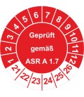Prüfplaketten 'Geprüft gemäß ASR A 1.7'