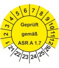 Prüfplaketten 'Geprüft gemäß ASR A 1.7'