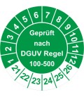 Prüfplaketten 'Geprüft nach DGUV Regel 100-500'