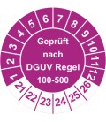 Prüfplaketten 'Geprüft nach DGUV Regel 100-500'