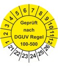 Prüfplaketten 'Geprüft nach DGUV Regel 100-500'
