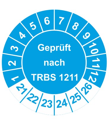 Prüfplaketten 'Geprüft nach TRBS 1201'