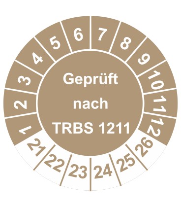 Prüfplaketten 'Geprüft nach TRBS 1201'