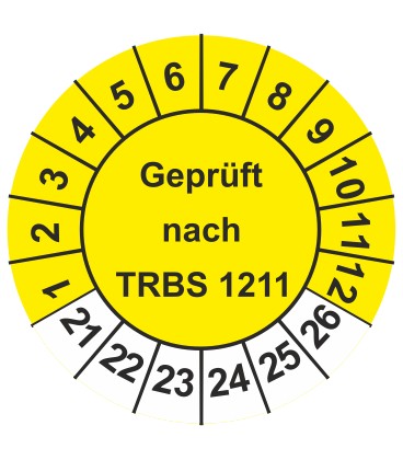 Prüfplaketten 'Geprüft nach TRBS 1201'