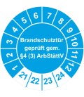 Prüfplaketten 'Brandschutztür geprüft gem. §4 (3) ArbStättV'