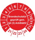 Prüfplaketten 'Brandschutztür geprüft gem. §4 (3) ArbStättV'