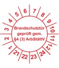 Prüfplaketten 'Brandschutztür geprüft gem. §4 (3) ArbStättV'
