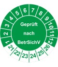 Prüfplaketten 'Geprüft nach BetrSichV'