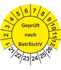 Prüfplaketten 'Geprüft nach BetrSichV'